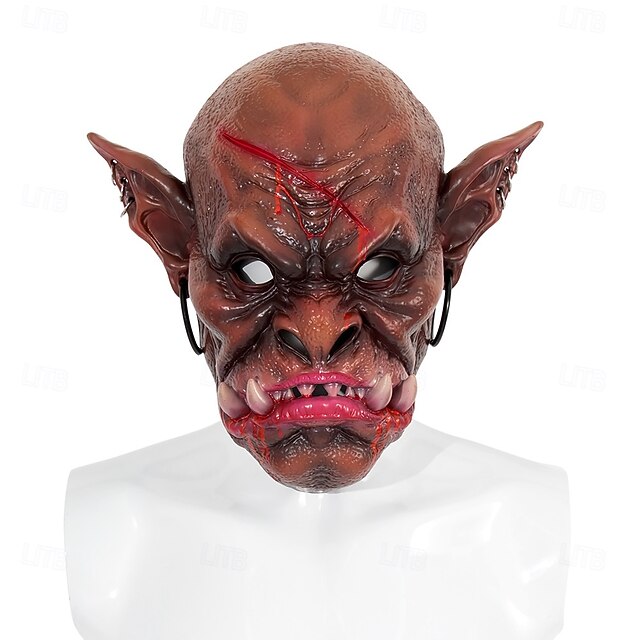 Monster Devil Orc Halloween Mask Realistic Mask Horror Scary Full Head ...