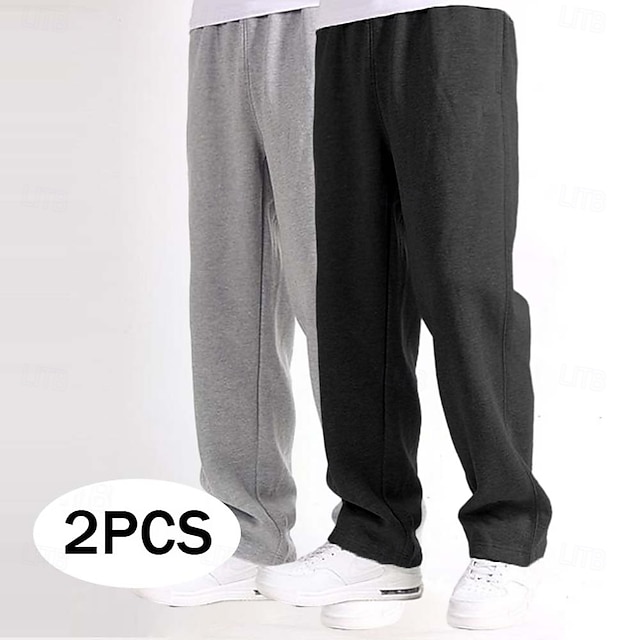  Homens Calças de lã Calças Esportivas Corredor Calças Calça de moletom de perna reta Cintura elástica Perna reta Tecido Quente Comprimento total Esportes Diário Férias Estilo Clássico Cinza escuro