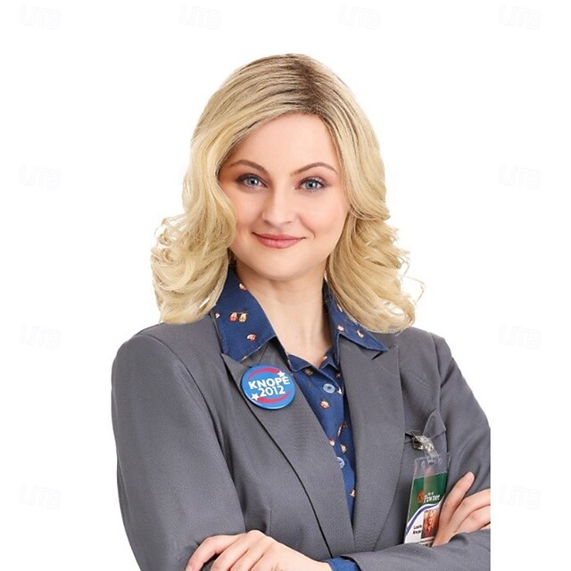 Parks and Recreation Leslie Knope Wig – Synthetic Blonde Wig for Women, Perfect for Halloween, Cosplay & Costume Parties4