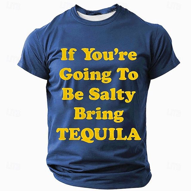  T-Shirt קצר מצחיק עם טקילה לגברים 
