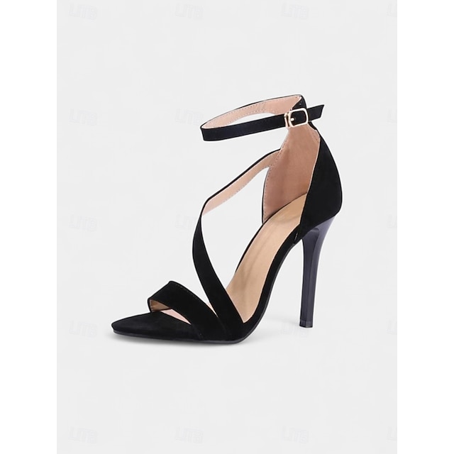 Escarpins Talons En Daim Rouge Avec Strass - Taille UK 5.5 / FR 38.5 - Occasion Très Bon État
