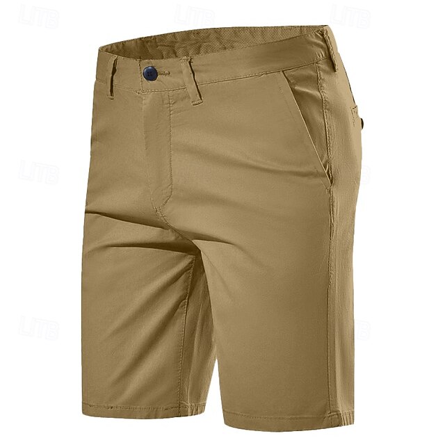 Men's Shorts Chino Shorts Bermuda shorts Pocket Plain Comfort Breathable Outdoor Daily Going out Fashion Casual Yellow Red3