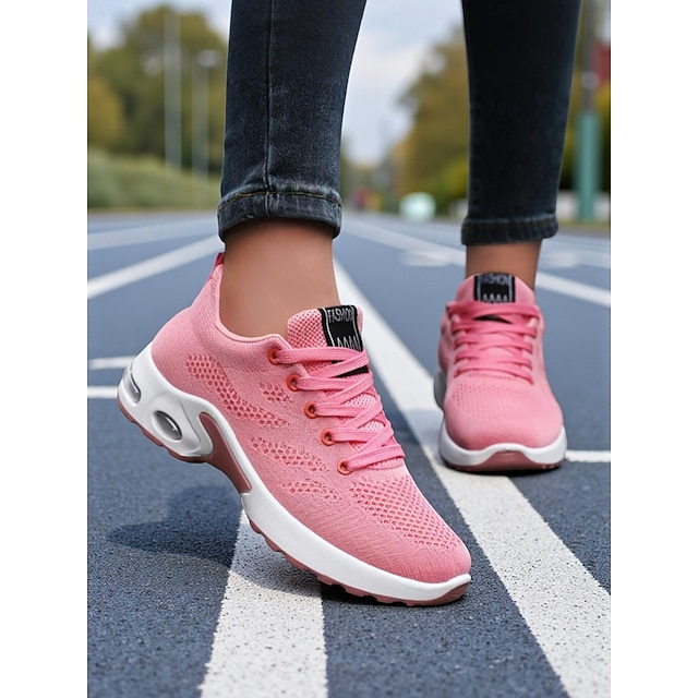  Damskie fioletowe buty do biegania Flyknit – lekkie, oddychające buty sportowe do ćwiczeń na siłowni, biegania, spacerów i codziennego noszenia