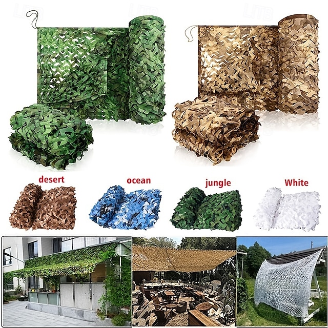  1pc Camouflage Netting Universal Fit Woven Oxford Cloth Greenery Green for Hillside Greening Sun Shade Christmas & Munich Beer Festival Decor 1pc