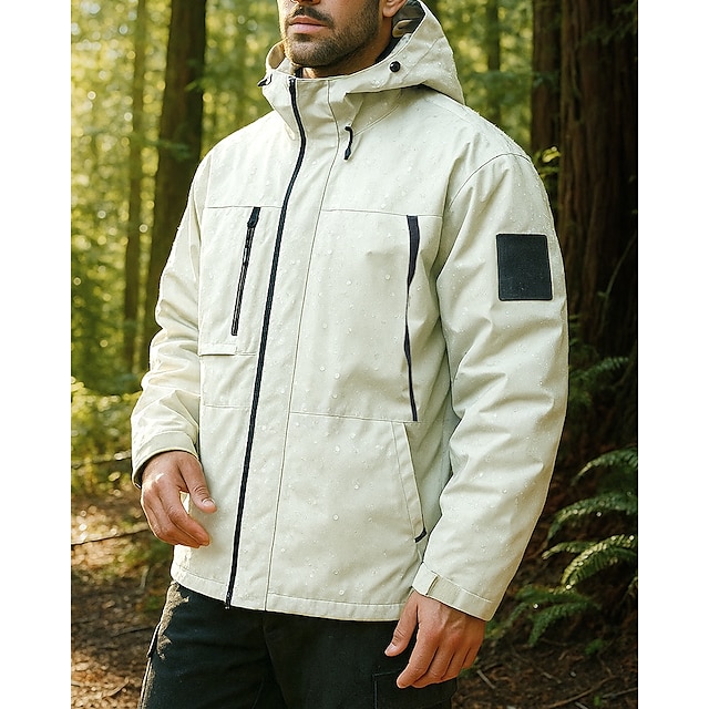 Homme Coupe-Vent Veste de randonnée Imperméable Extérieur Imperméable Coupe-vent Léger Tenues de randonnée Vêtements de randonnée Printemps Automne Top Camping / Randonnée / Spéléologie Course Noir