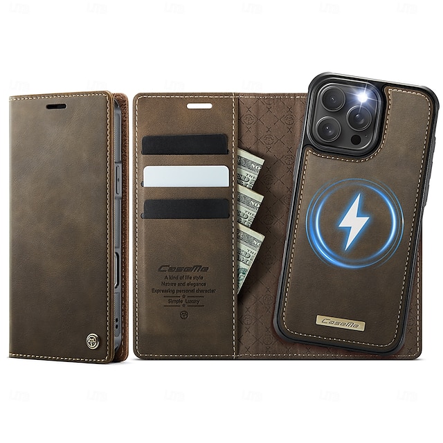  Phone Case For iPhone 16 iPhone 15 iPhone 14 13 12 11 Pro Max Plus Flip Cover Detachable Magnetic Support Wireless Charging TPU PU Leather