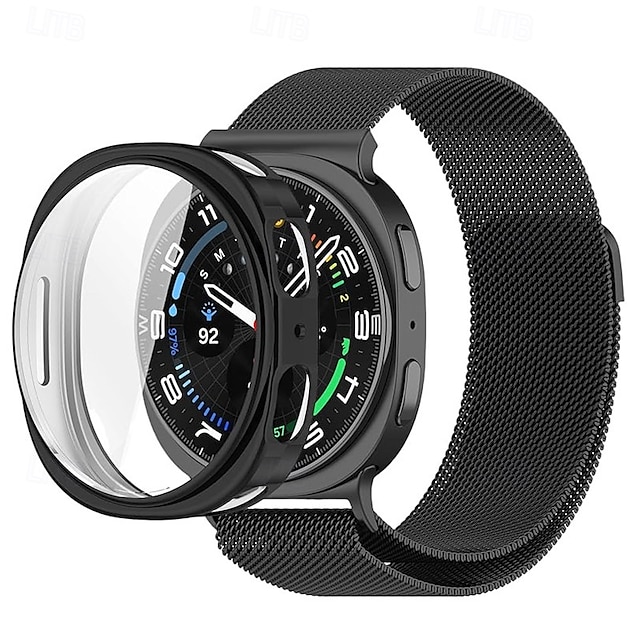  Uhrenarmband für Samsung Galaxy Uhr 8 40/44mm Watch 8 Classic 46 mm Ultra ansehen Edelstahl Ersatz Gurt mit Hülle Magnetverschluss Milanaise Armband Armband