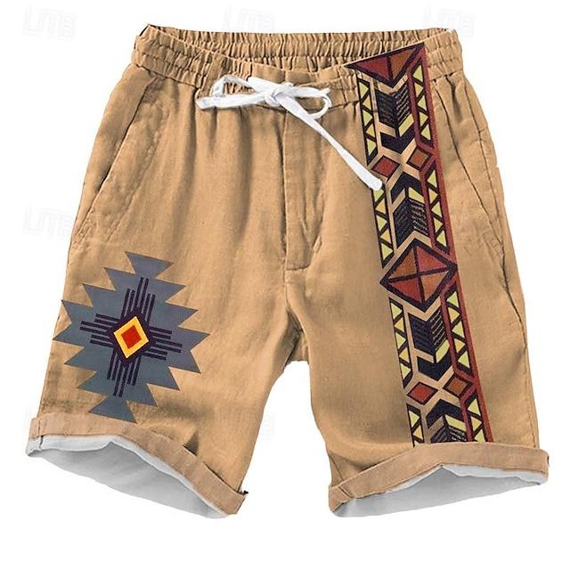  Herre Grafisk Shorts Sommershorts Strandshorts Medium Midje Designer Etnisk stil Avslappet Daglig Ferie Elastisk midje 3D-utskrift Snorer Designer Klær