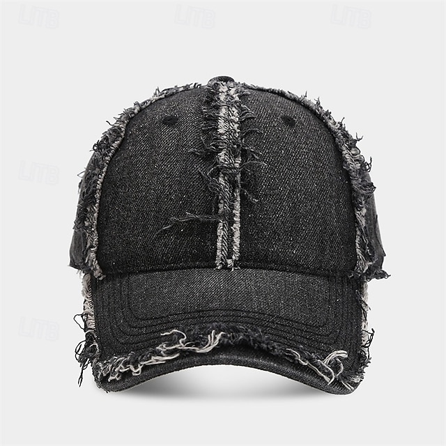  Herren Baseballkappe Sonnenhut Trucker-Kappe Schwarz Rosa Jeansstoff Mode Lässig Straße Täglich Einfarbig Verstellbar Sonnenschutz Atmungsaktiv