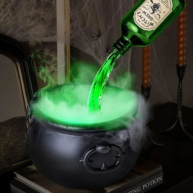  Décoration d'Halloween, bol de sorcier noir, bouteille flottante magique et diffuseur, bar à domicile, fête magique, squelette d'horreur, accessoires de bricolage pour Halloween