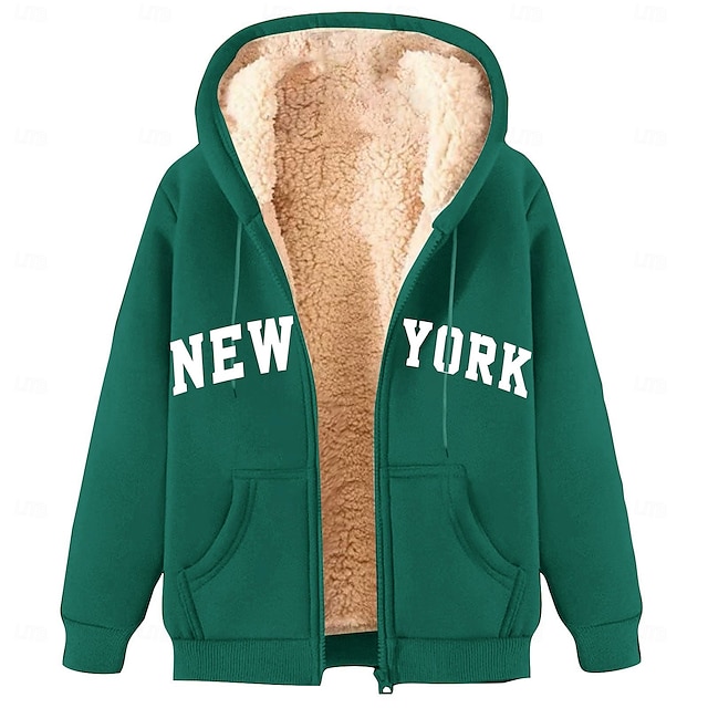  Homens Full Zip Hoodie Moletom com zíper Casaco de lã Moletom de lã Adamascado Preto Vinho Vermelho Azul Com Capuz Tecido Letra Estampas Abstratas Zíper Bolsos Desportos e Ar livre Casual Diário