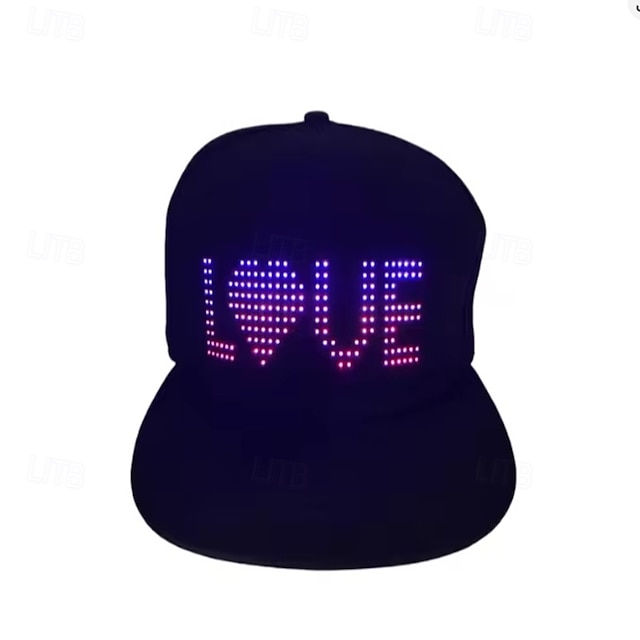  Casquette intelligente Bluetooth multilingue à LED, chapeau Bluetooth personnalisé, application mobile, contrôle, édition, affichage LED, chapeau, lampe LED, mot