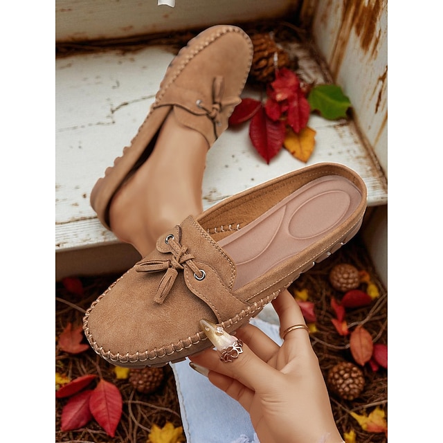  mules mocassins femininos com borlas – mocassins casuais para uso diário e looks descontraídos