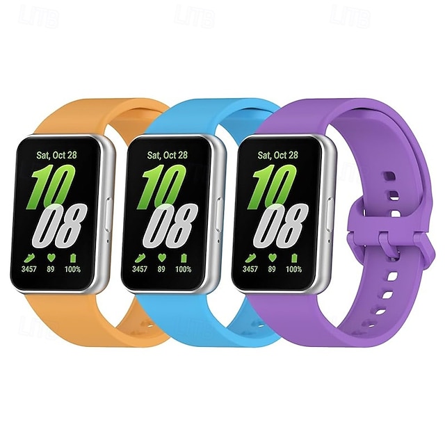  3 Πακέτο Παρακολουθήστε το συγκρότημα για Samsung Galaxy Galaxy Fit 3 σιλικόνη Αντικατάσταση Λουρί Χαριτωμένο Αθλητικό Μπρασελέ Μοντέρνο Κούμπωμα Περικάρπιο