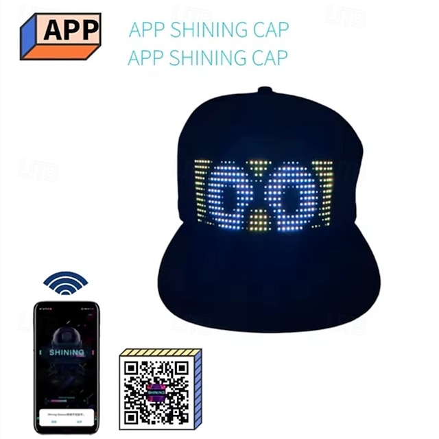  mehrsprachige Bluetooth-LED-Smart-Cap, individueller Bluetooth-Hut, mobile App-Steuerung, Bearbeitung, LED-Anzeige, Hut, LED-Lampe, Wort