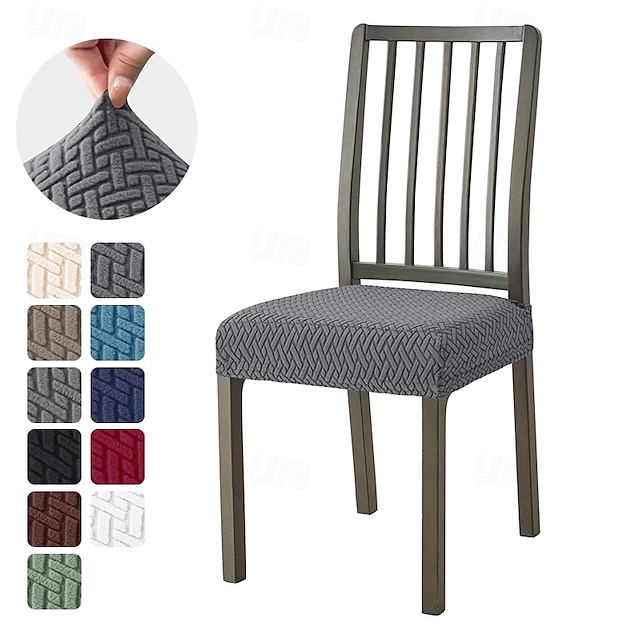  1/4/6 db-os jacquard széküléspárna csúszásgátló huzat, nyújtható és levehető ülésvédő, csúszásgátló bútorhuzat étkezőbe, irodába vagy otthoni használatra