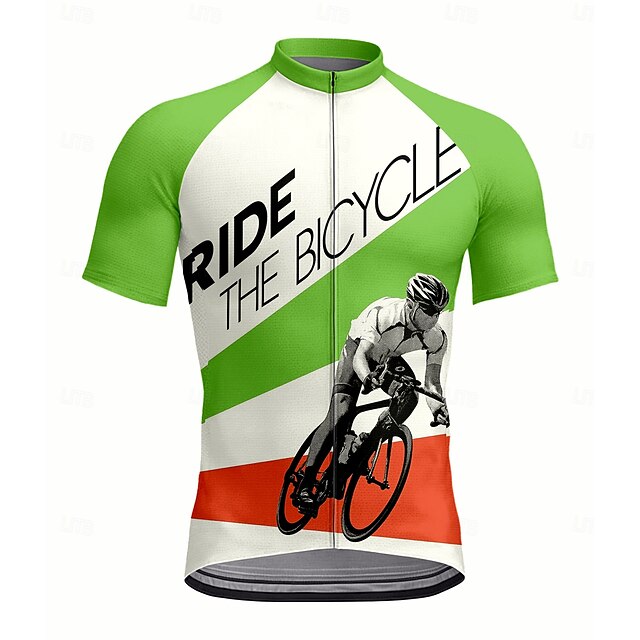  Ανδρικά Φανέλα ποδηλασίας Γραφική Γεωμετρικό Γράμμα & Αριθμός Κοντομάνικο Ποδήλατο Αθλητική μπλούζα Μπολύζες με 3 πίσω τσέπες