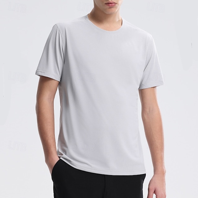  Hombre Camiseta de rendimiento Camiseta deportiva Manga Corta Cuello Barco Camiseta Al aire libre Secado rápido Ligero Reductor del Sudor Transpirable Poliéster Negro Blanco Rojo Tenis Golf Corriendo