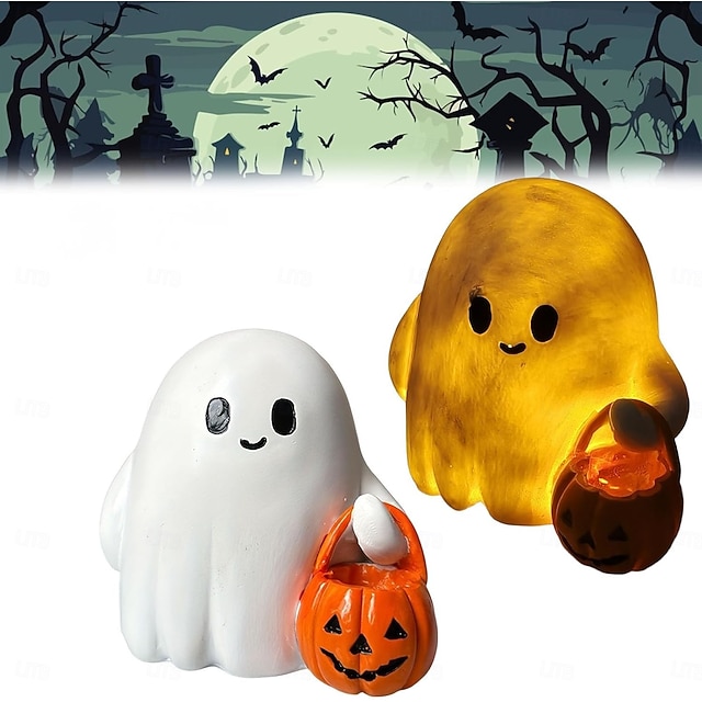  Dynia Boo Buddies - urocza dekoracja ducha Halloween ozdoby na dynie urocze dekoracje stołowe świecąca dekoracja uroczych duchów