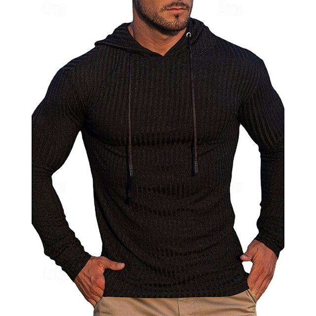  Bărbați Hanorac cu Glugă Top de drumeție Hanorac sport Manșon Lung Capișon Tricou Tee Topuri În aer liber Termic cald Ușor Iarnă Sfert de fermoar Poliester Negru Verde Militar Bleumarin Vânătoare