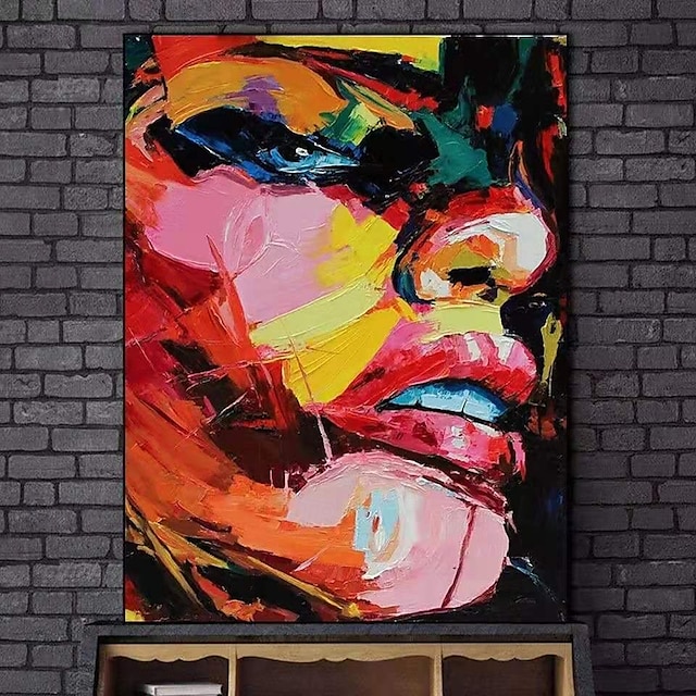  χειροποίητη ελαιογραφία προσώπου Francoise Nielly τέχνη τοίχου εικόνα πορτρέτο σουγιά καμβάς ακρυλικό υφή πολύχρωμα χωρίς κορνίζα τέχνη σπιτιού