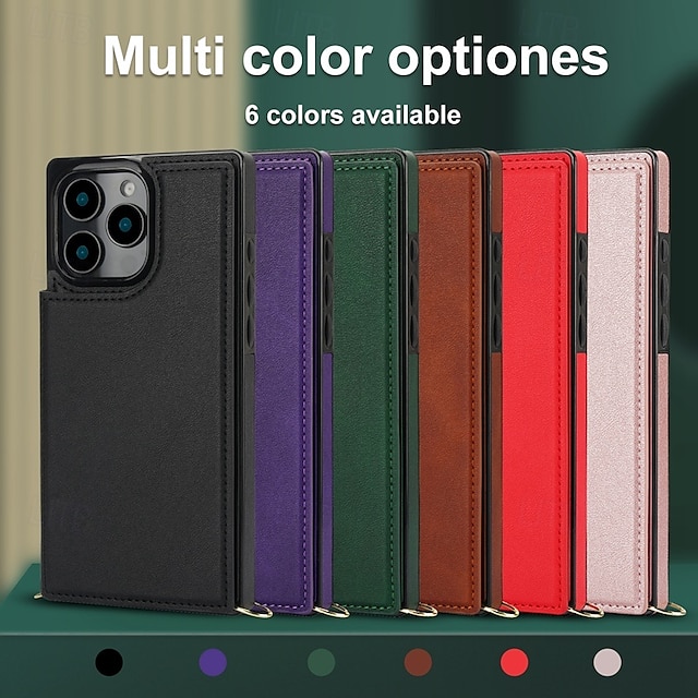  telefon Etui Til iPhone 16 Pro Max Plus iPhone 16 iPhone 16 Plus iPhone 16 Pro iPhone 15 iPhone 15 14 Pro Max Plus Lommebok-kortveske Glidelås med nøkkelbånd Støtte Kontor / Bedrift TPU PU lær