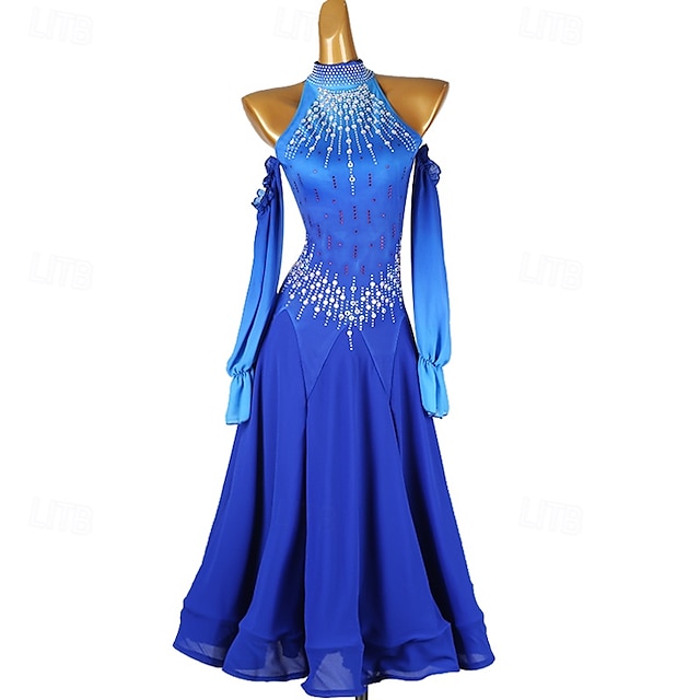  Ballroom-dans Kjole Krystall / Rhinestone Dame Ytelse Dagligdagstøy Langermet Spandex