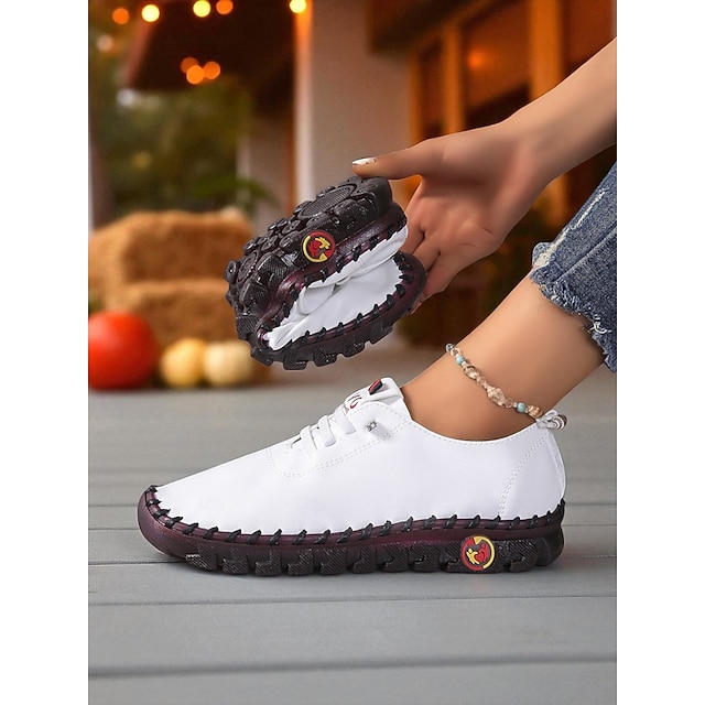 Røde bløde dameloafers i kunstlæder – fleksible, behagelige slip-on-vandresko til afslappede udflugter, rejser og weekendshopping