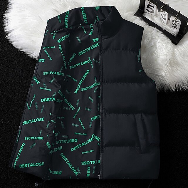  Herren Wanderweste Pufferweste Wendbare Weste Ärmellos Weste Außen Thermowarm Winter Tasche Polyester Schwarz Blau Khaki Jagd Angeln Klettern