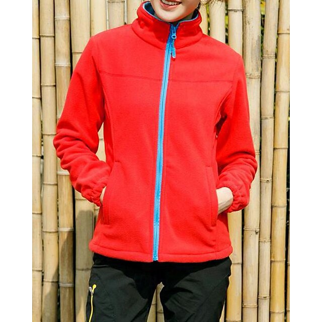  Mujer Chaqueta para exteriores Chaqueta para senderismo Chaqueta de lana Invierno Al aire libre Térmico Templado Camiseta Negro Rosa Rojo Azul Morado