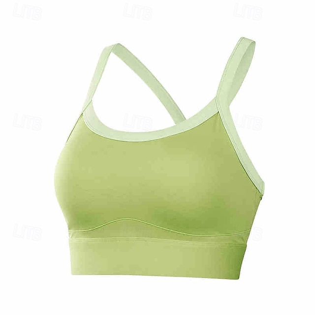  Women's Workout Tank Tops Sports Bra Underwear High Supports Breathable Wireless Padded Solid / Plain Color Sport Activewear Black White Gym Fitness Yoga