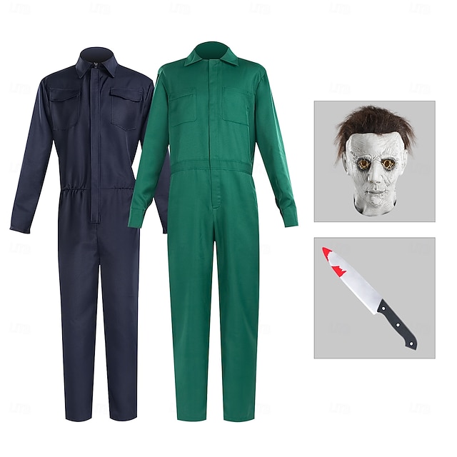  Michael Myers předvečer Všech svatých Maska Kostým Kombinéza předvečer Všech svatých Horor Strašidelný kostým Dospělé Pánské předvečer Všech svatých Karneval Výkon Párty Jednoduché Halloweensk