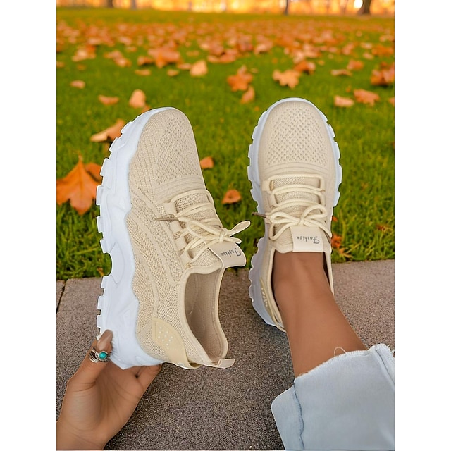  Flyknit sportschoenen voor dames – lichtgewicht veterschoenen voor wandelen, naar de sportschool en casual uitstapjes