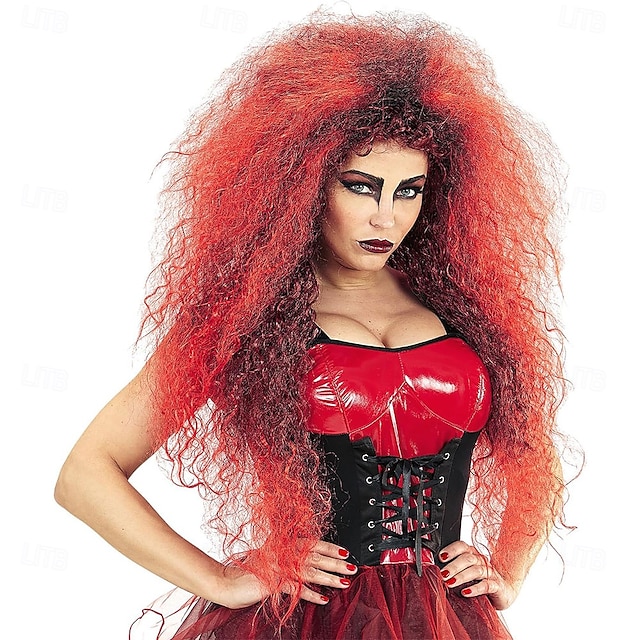  Perruque synthétique de sorcière – grande coiffure pour fête costumée, Halloween, carnaval et fête à thème, parfaite pour un costume de vieille sorcière