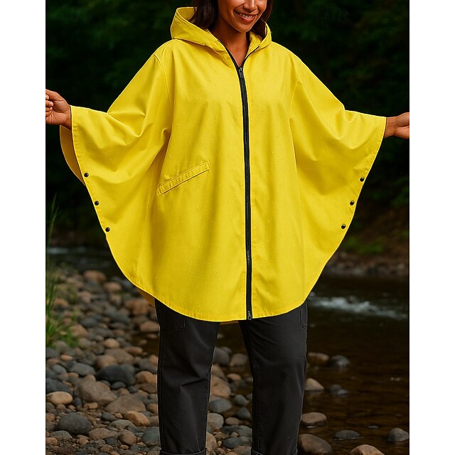 Unisex waterproof jacket rain coat Outdoor Waterproof Hiking Outfits Hiking Clothes Spring Autumn / Fall Top Camping / Hiking / Caving Running Solid Color Yellow4