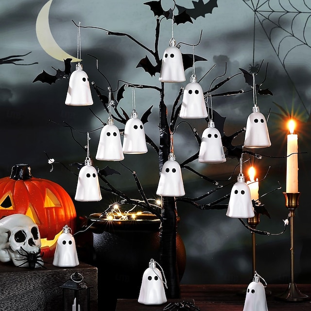  12 sztuk halloweenowych upiornych dekoracyjnych wiszących zawieszek nawiedzona dekoracja imprezy na imprezy wewnątrz i na zewnątrz