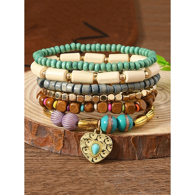 Set di braccialetti con perline di stilista Set di braccialetti con pila di 5 pezzi di pietra di Chip per il compleanno di amici di gioielli da donna  36