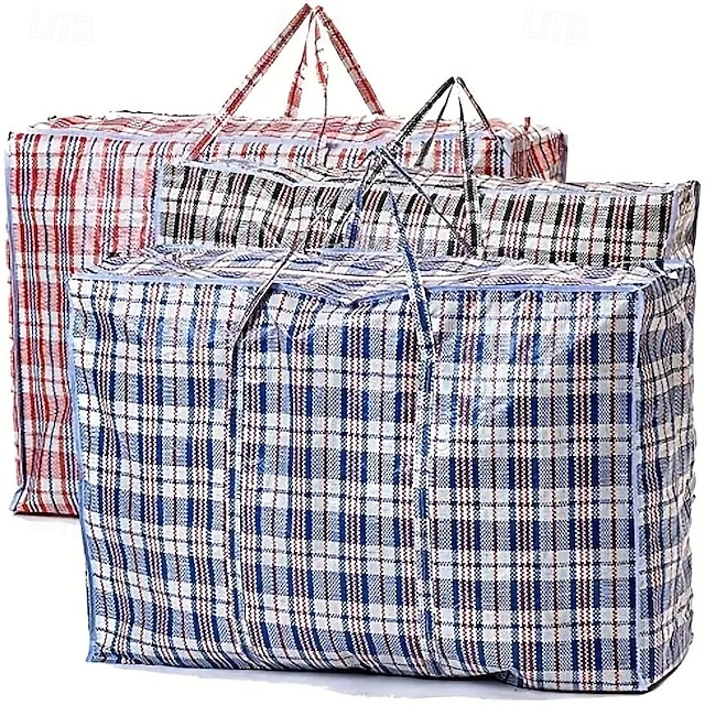  3-Pack Extra Large Moving Storage Bags, Heavy Duty Reusable Zipper Organizing Totes for Clothes, Laundry, Bedding, Closet Organization and Home Relocation