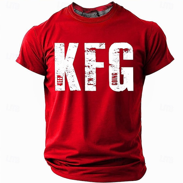  KFG Keep F'n Going חולצת טי גברית קצרה עם גרפיקה מוטיבציונית