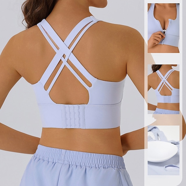 Per donna Reggiseno sportivo Intimo / Maglia Intima Supporti alti Traspirante Senza fili Imbottito Colore Solido / Tinta Unita Sport Abbigliamento sportivo Nero Blu Palestra Fitness Yoga