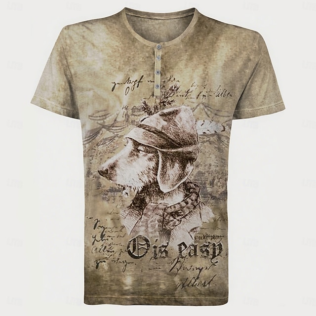  Oktoberfest Veado Combinação de camisetas Lederhosen Camisa Henley Bávaro Munique Alemão Arte Gráfica Para Homens Adulto Carnaval Cerveja Oktoberfest Impressão 3D Festa