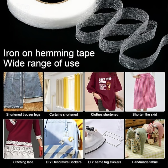 3/6/9 Roll Fabric Fusing Tape (70 yd), Double-Sided Fusible Interfacing ...