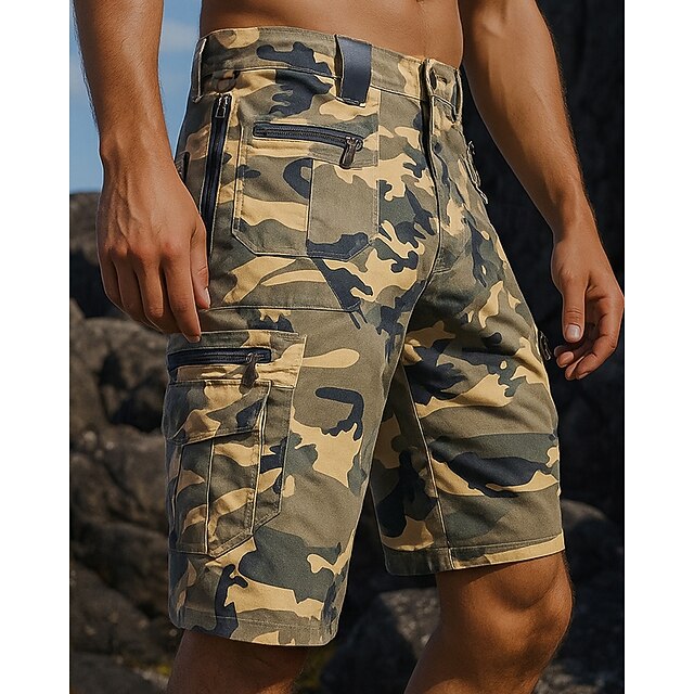 Men's Cargo Shorts Hiking Shorts Camo Summer Outdoor Regular Fit Lightweight Bottoms Pocket Army Green Camping / Hiking Running S M L XL XXL4