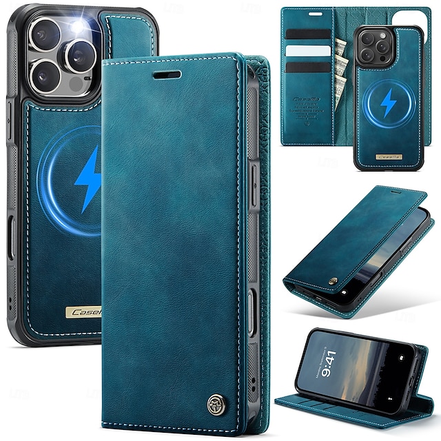  téléphone Coque Pour iPhone 16 Pro Max Plus iPhone 15 14 Pro Max Plus iPhone 13 12 Pro Max Étui Portefeuille avec Support Détachable Magnétique Rétro TPU faux cuir