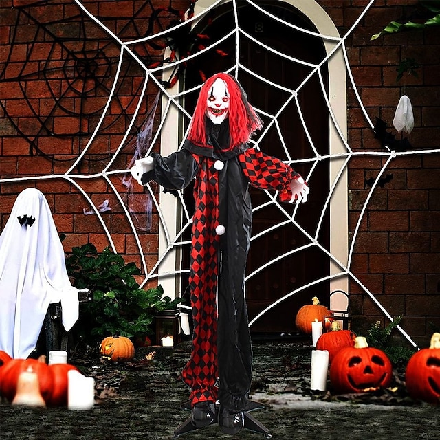  Halloween sprachgesteuerter stehender Geisterclown leuchtender Geisterhexen-Geheimraum-Flucht-Spukhaus-Innenhof-Dekorationsrequisiten