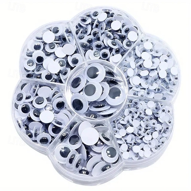  700 шт. самоклеящихся подвижных глазок разных размеров, 4 мм–12 мм, самоклеящиеся игрушечные глазки для поделок, скрапбукинга и художественных проектов