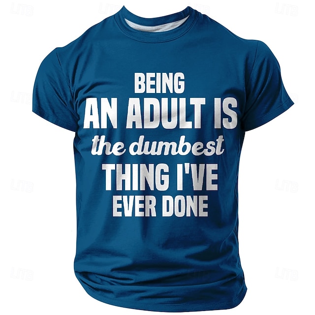  Муж. Забавный сленг Футболка С короткими рукавами Футболка 3D печать Вырез под горло Рубашка Мода Повседневные Классический Для улицы Повседневные Черный Красный Синий Лето Весна Все сезоны Одежда S