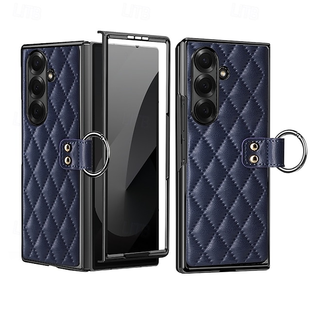  電話 ケース 用途 サムスンのギャラクシー Zフォールド7 Zフォールド6 Z Fold 5 Z Fold 4 Z Fold 3 バックカバー バンカーリング 全身保護 レトロ風 TPU PUレザー