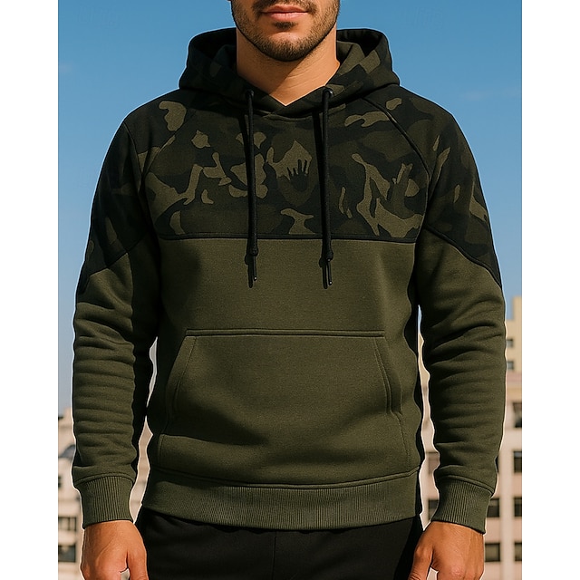  Per uomo Top casual Felpa con cappuccio Felpe Con cappuccio Manica Lunga Top Athleisure Mimetico Protezione Solare Antivento Escursionismo Allenamento Atletico abbigliamento sportivo Abbigliamento