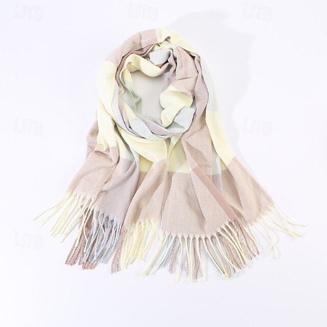 Women's Rectangle Scarf Women's Shawls & Wraps Street Daily Date Yellow Scarf Color Block4